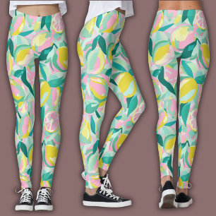 Fruit Pattern Vibrant Citrus Leggings