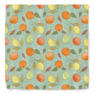 Fruit pattern with lemons, oranges bandana