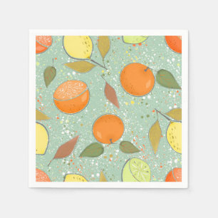 Fruit pattern with lemons, oranges napkins