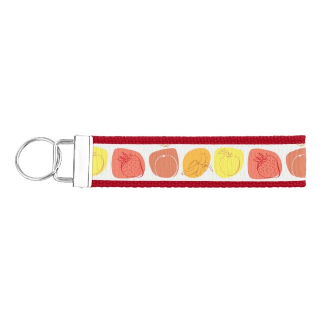 Fruit pattern wrist keychain (Keys on Left)