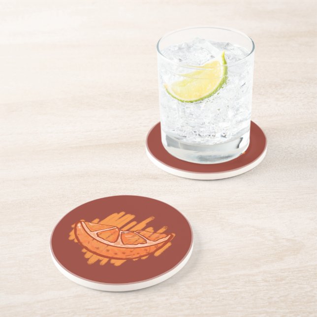 Fruit Patterns Blood Orange Coaster (Side)