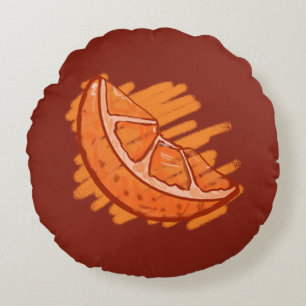 Fruit Patterns Blood Orange Gifts Round Pillow