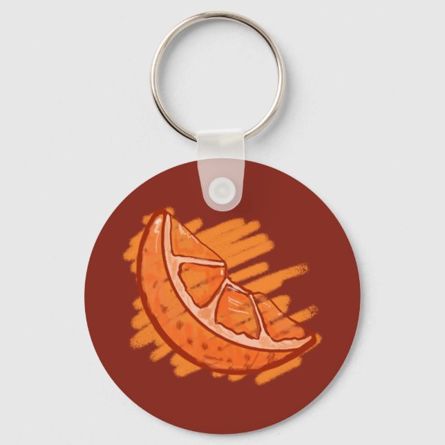 Fruit Patterns Blood Orange Keychain (Front)