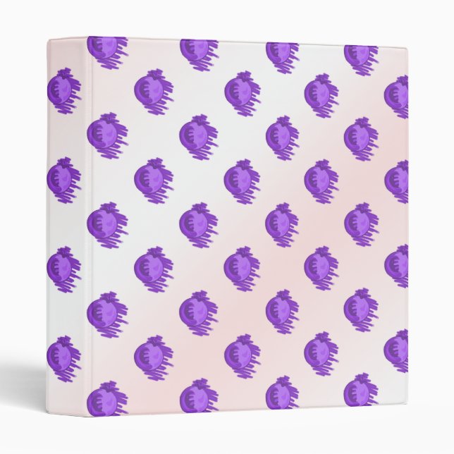 Fruit Patterns Blueberries and Cream 3 Ring Binder (Front/Spine)