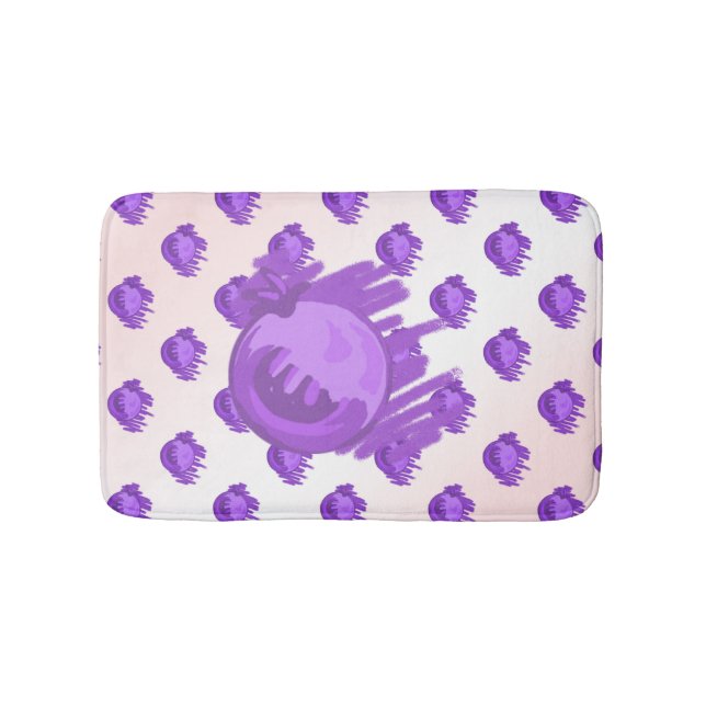 Fruit Patterns Blueberries and Cream Bathroom Mat (Front)