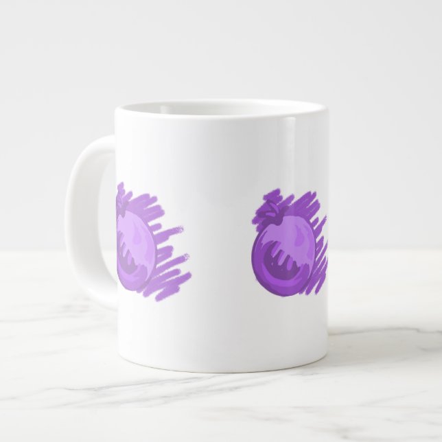 Fruit Patterns Blueberries and Cream Large Coffee Mug (Front Left)