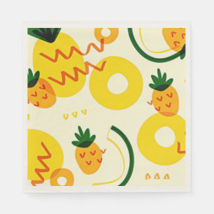 Fruit patterns: Pineapple, orange, and lemon Napkins