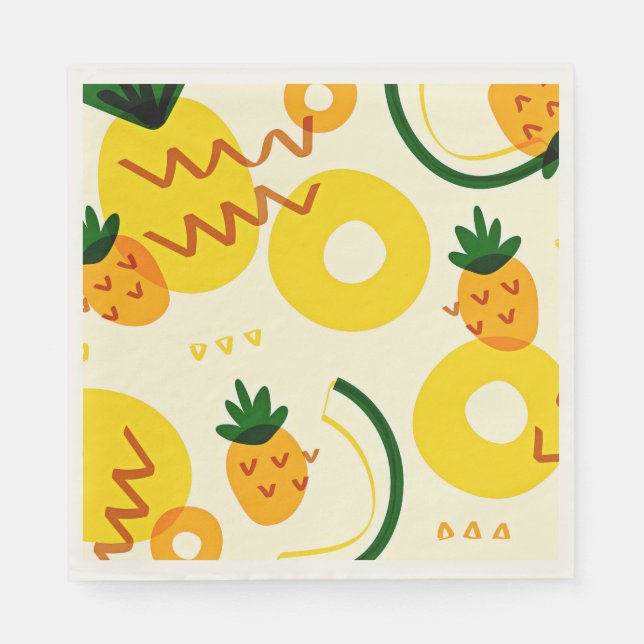 Fruit patterns: Pineapple, orange, and lemon Napkins (Front)