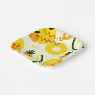 Fruit patterns: Pineapple, orange, and lemon Paper Plates