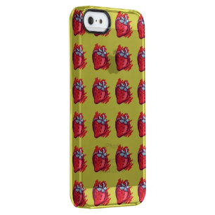 Fruit Patterns Strawberries on gold Electrinics Clear iPhone SE/5/5s Case