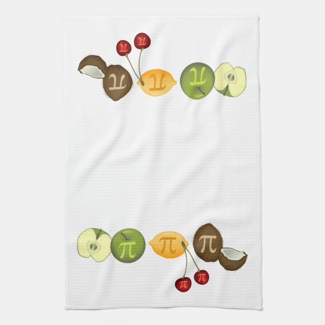 Fruit Pi, Pi on Various Fruit Kitchen Towel (Vertical)