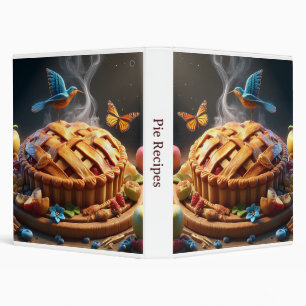 Fruit Pie with Birds and Butterflies 3 Ring Binder