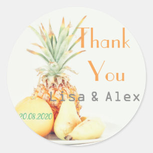 Fruit Plate Pineapple Thank You Wedding Sticker