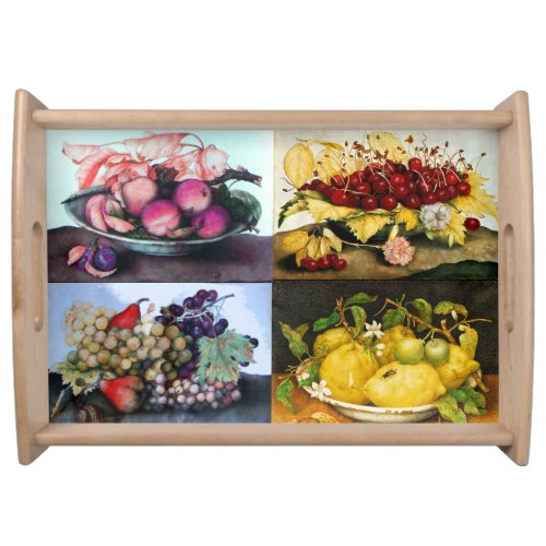 Fruit Plates CherriesLemonsGrapes Peaches Serving Tray