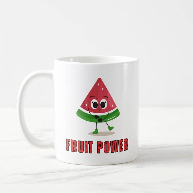 Fruit Power Cute Watermelon Character Design Coffee Mug (Left)