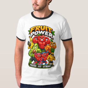 Fruit Power – Muscular Fruits Fitness Cartoon T-Shirt
