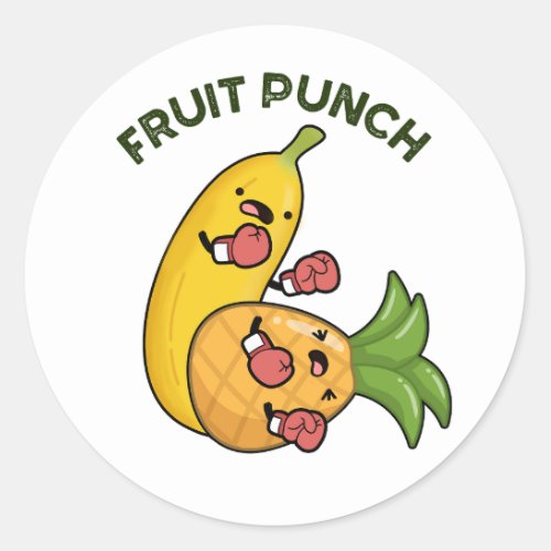 Fruit Punch Funny Drink Pun  Classic Round Sticker