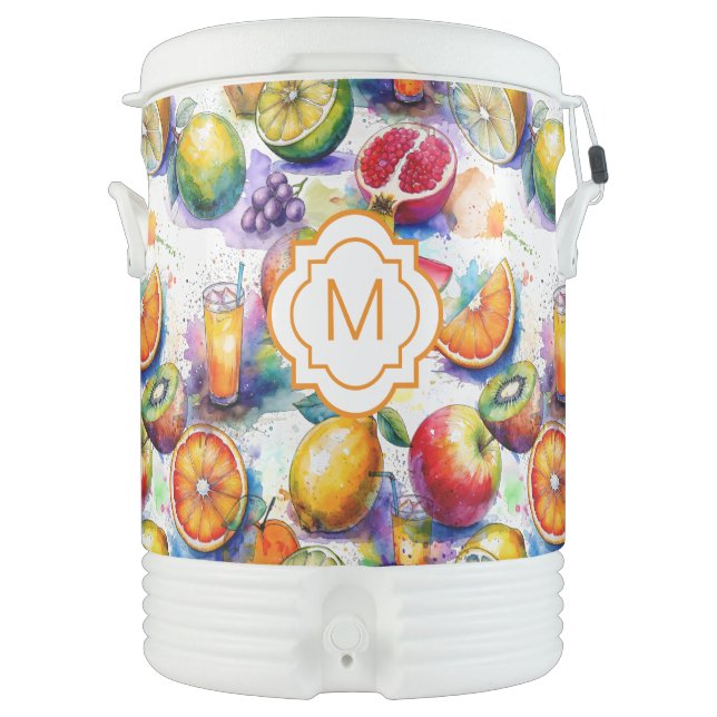 Fruit Punch Picnic Pattern Personalized Beverage Cooler (Front)