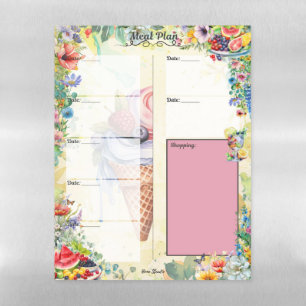 Fruit Salad 7 Day Blank Meal Planner Magnetic Dry Erase Sheet