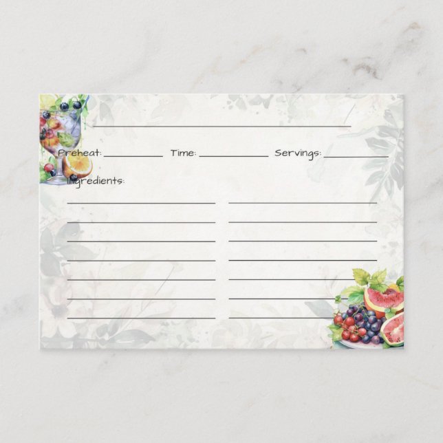 Fruit Salad Basic Recipe Card (Front)
