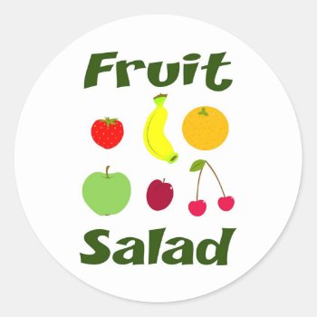Fruit Salad Classic Round Sticker by prawny at Zazzle