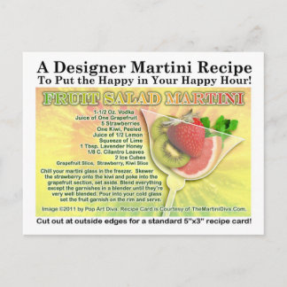 Fruit Salad Spring Martini Recipe Postcard