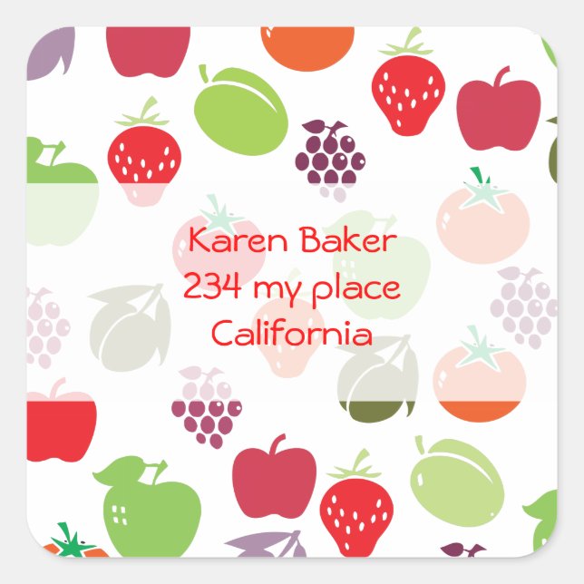 Fruit Salad Square Sticker (Front)