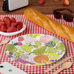 Fruit salad; summer fruit collage paper plates
