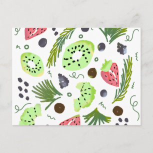 Fruit Salad Tropical Strawberries Kiwi Berry Postcard