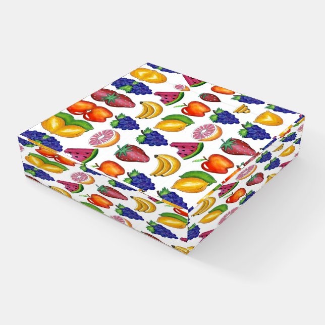 Fruit Salad Watermelon Apple Grapes Lemon Lime Paperweight (Angled)