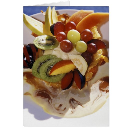 Fruit salad with ice cream. cards (Front)