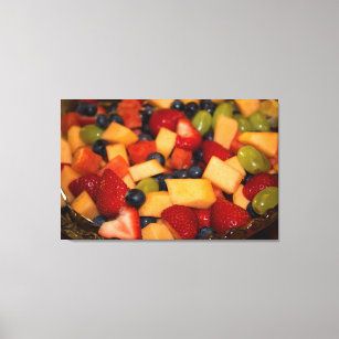 Fruit Salad with Strawberries Blueberries Grapes Canvas Print