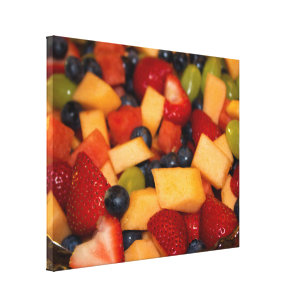 Fruit Salad with Strawberries Blueberries Grapes Canvas Print
