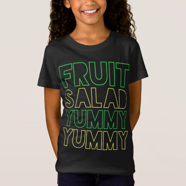 FRUIT SALAD YUMMY YUMMY Neon Green Yellow T-Shirt (Front)