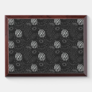 Fruit seamless pattern black and white Tropical Award Plaque