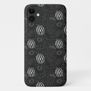 Fruit seamless pattern black and white Tropical iPhone 11 Case