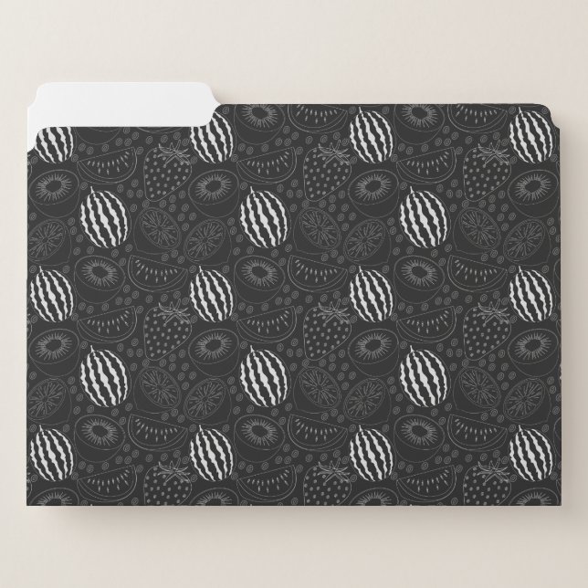 Fruit seamless pattern black and white Tropical File Folder (Front Left)