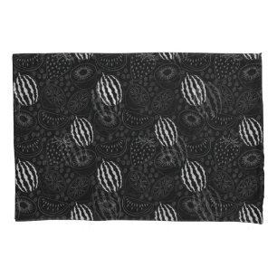 Fruit seamless pattern black and white Tropical Pillow Case