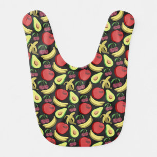 Fruit seamless pattern colorful tropical fruit baby bib