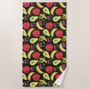 Fruit seamless pattern   colorful tropical fruit beach towel