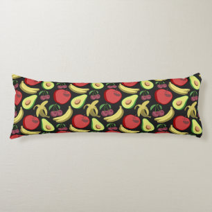 Fruit seamless pattern colorful tropical fruit body pillow