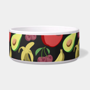 Fruit seamless pattern colorful tropical fruit bowl