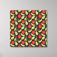 Fruit seamless pattern | colorful tropical fruit