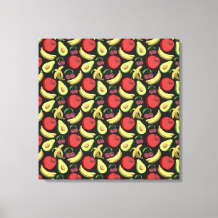 Fruit seamless pattern   colorful tropical fruit canvas print