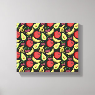 Fruit seamless pattern colorful tropical fruit canvas print
