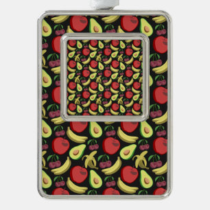 Fruit seamless pattern colorful tropical fruit christmas ornament