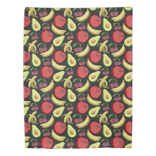 Fruit seamless pattern  colorful tropical fruit duvet cover