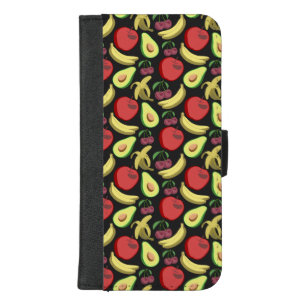 Fruit seamless pattern colorful tropical fruit iPhone 8/7 plus wallet case