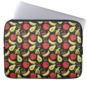 Fruit seamless pattern colorful tropical fruit laptop sleeve