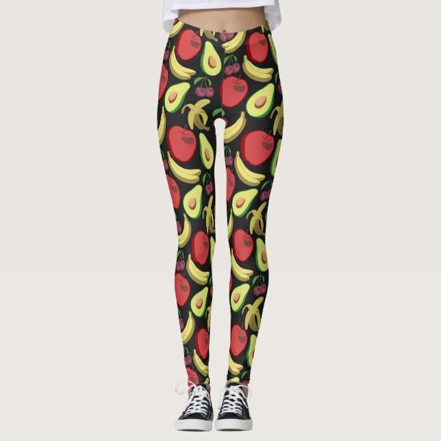 Fruit seamless pattern | colorful tropical fruit leggings (Front)